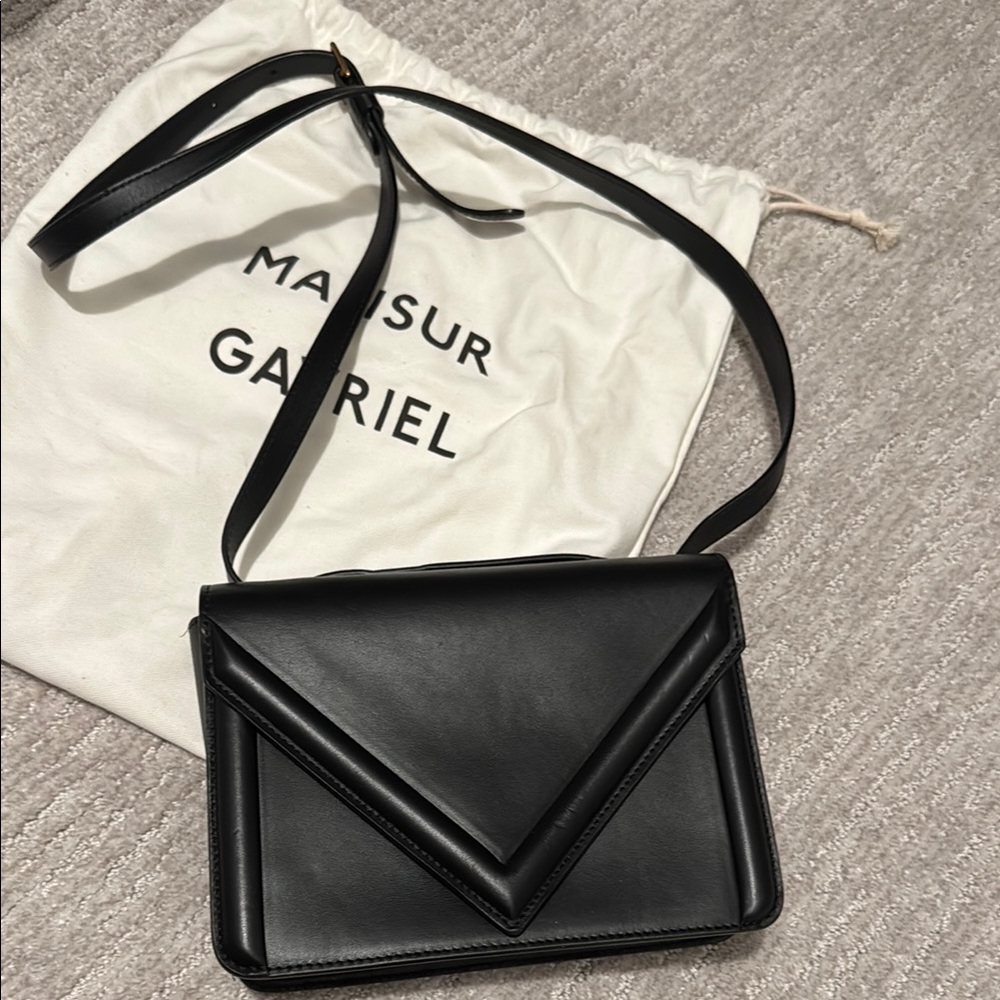 Mansur Gavriel Black Crossbody Bag Sleek Leather Design